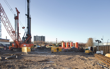 The Riverside Campus site during construction